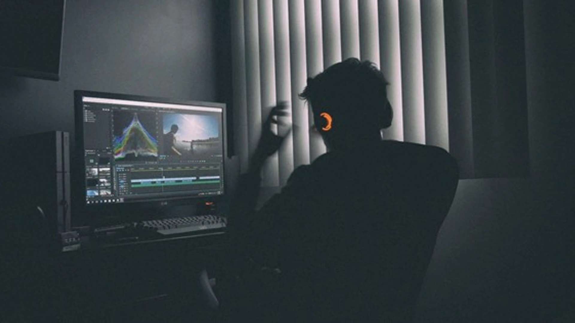 A guy editing AI video